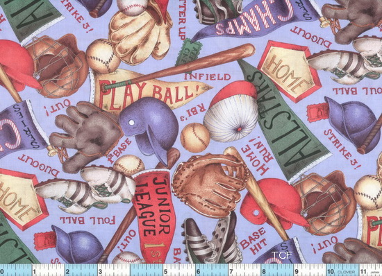 Baseball Home Run Play Ball 1yd30" Fabric